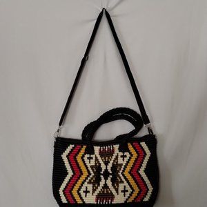 YVETTE'S LARGE STRAW BOHO SHOULDER/ HAND BAG W/ STRAP.